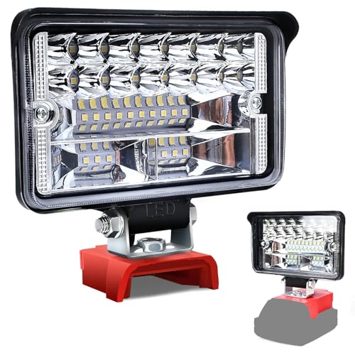 Fiihio Cordless LED Work Light for Milwaukee 18V Lithium Batteries, 80W 6500LM Adjustable Portable...