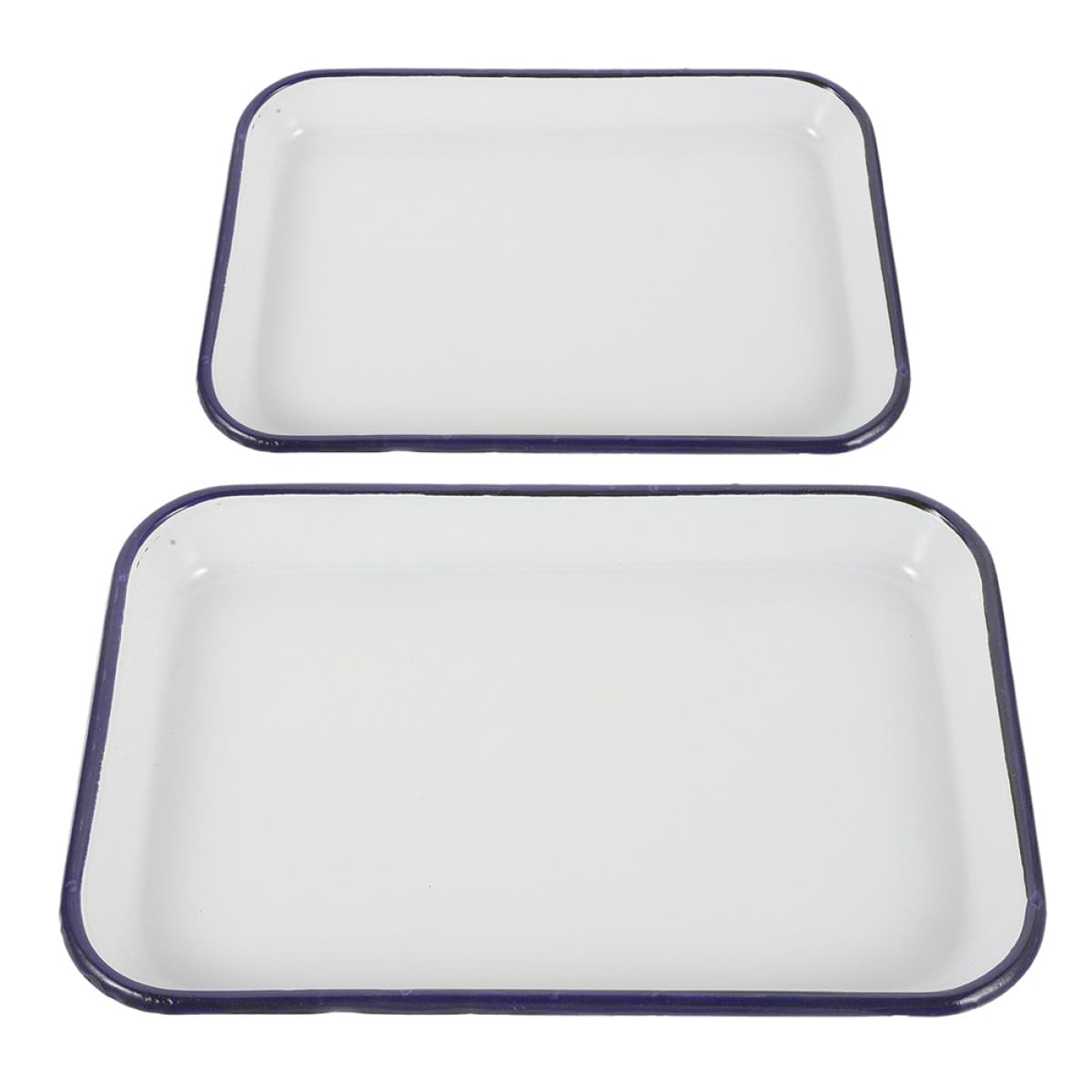 Bandejas para Hornear Esmaltadas Antiadherentes 2 Piezas Rectangular 20x30cm y 24x34cm Aptas Lavavajillas para Cocina Multifuncional Asar Hornear Servir