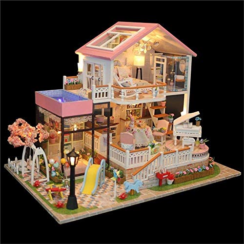 3D-Puzzles Aus Holz, Handgefertigt, Miniatur-Puppenhaus-Bausatz – Süße Romantische Prinzessin Pink Town Serie… – Bild 4