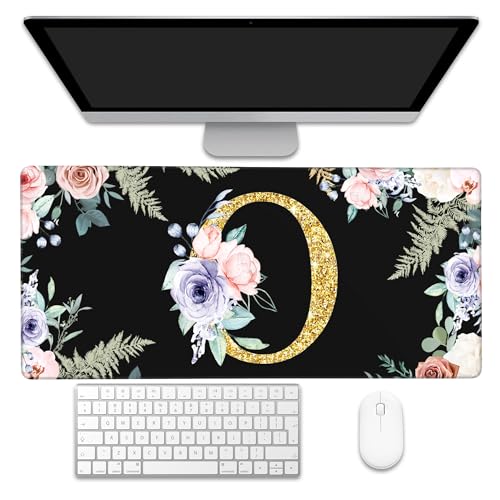 Tapis de souris de jeu avec motif floral doré et finitions premium