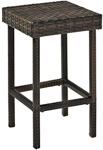 Rustic Romance 2Pc Outdoor Wicker Counter Height Bar Stool Set Brown - 2 Stools - 15" D x 15" W x 25.13" H