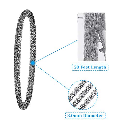Anezus AJMC-01 Chains For Jewelry Making, Anezus 50 Feet Stainless Steel Jewelry Chain Bracelet Chains 2.0Mm Silver Thin Chain thumb #2