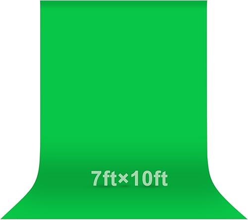 Vista 50 de EMART Telón de fondo de pantalla verde de 5 x 7 pies, tela de cortina de poliéster resistente a las arrugas, hoja de tela verde cromada para zoom