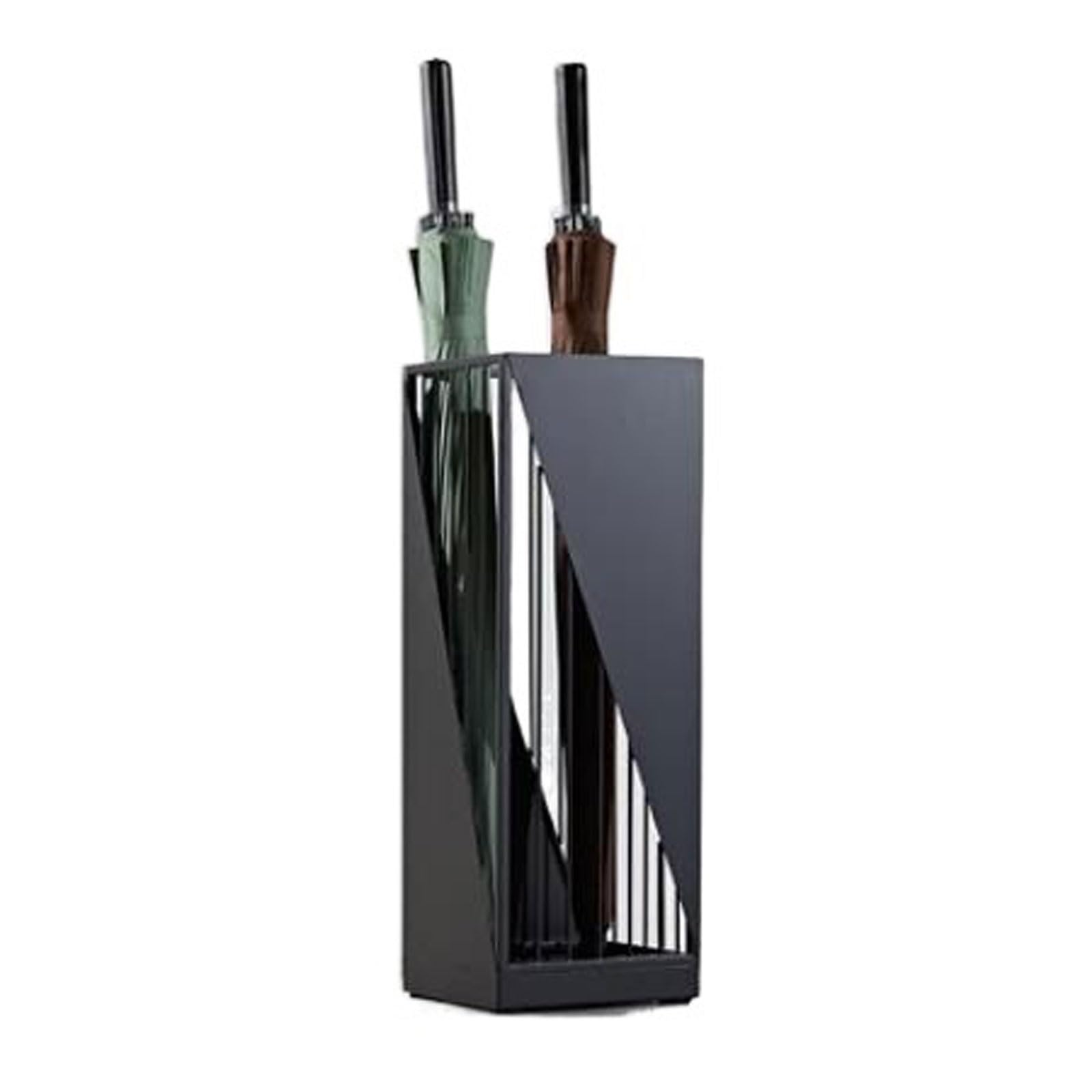 CFY652 Umbrella rack Home Office Umbrella Stand, Holder, Metal Entry Hallway Décor, with Drip Tray. Entrance Decoration Rack Holds Umbrellas Canes Walking Stick Office(Black)