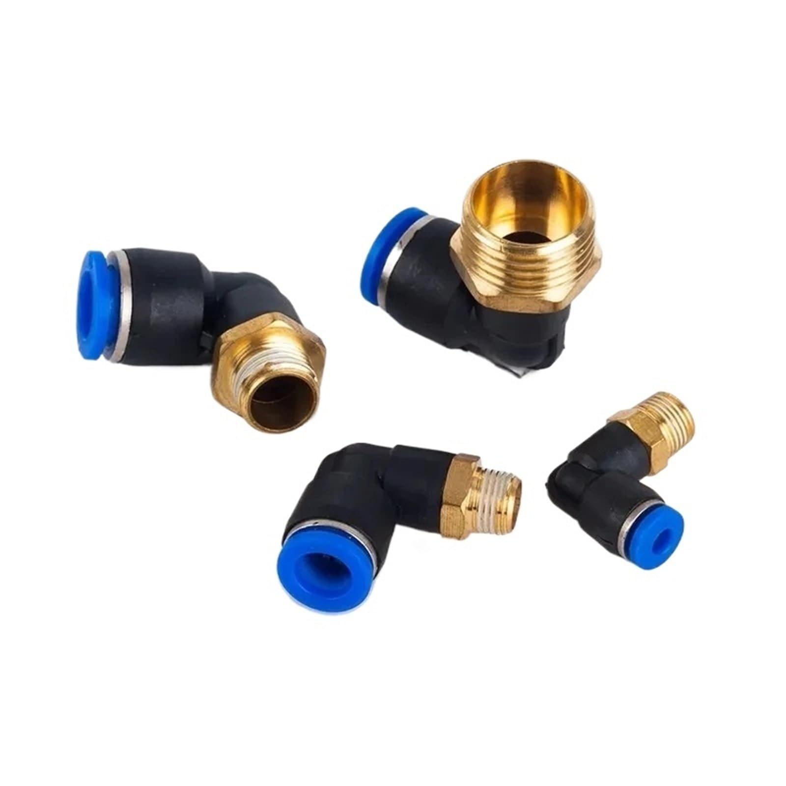 PL 4 6 8 10 12mm Thread 1/8 1/4" 3/8" 1/2" Trachea Elbow Air Hose Fittings Quick Connector 5Pcs(PL12-03)