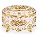 Hipiwe Vintage Metal Jewelry Box - Oval Trinket Organizer Ring Box Case with Rose Pattern Jewelry Storage Box for Ring Earrings Necklace, Gift for Women