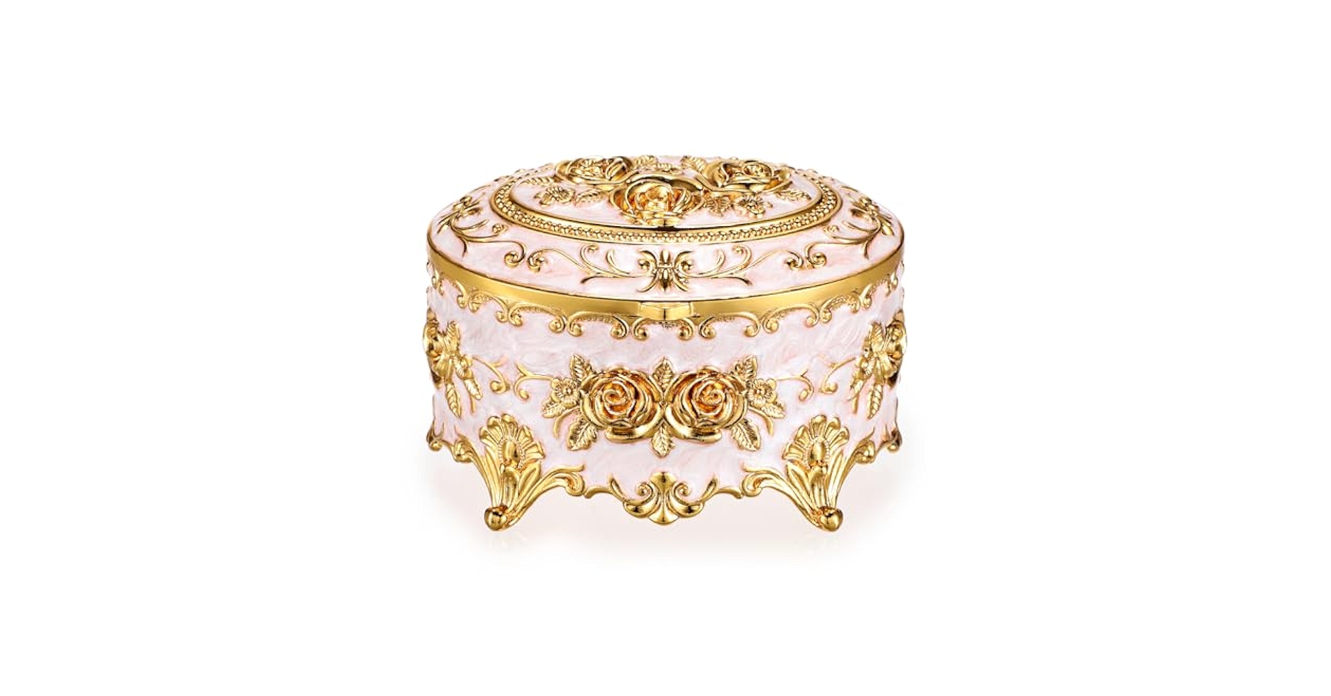 Amazon.com: Hipiwe Vintage Metal Jewelry Box - Oval Trinket