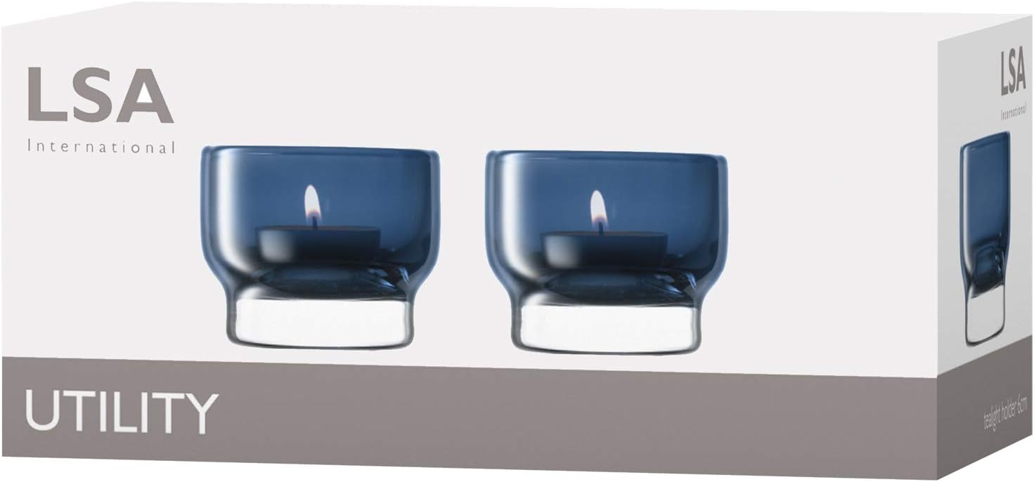 Utility Tealight Holder H6cm Sapphire x 2