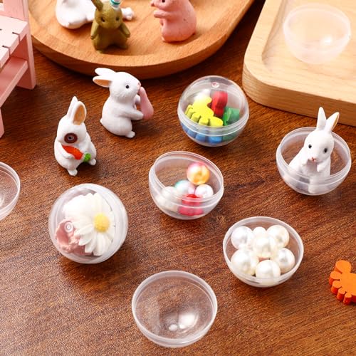 Toddmomy 100 Stück Plastikkugeln zum Befüllen (3.2cm) - Transparente Acrylkugeln für Kaugummiautomat & Krallenmaschine - Befüllbare Kunststoff Bälle für Basteln & Weihnachten Deko