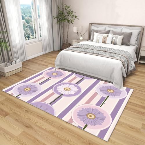 Tapis lavable en machine mauve 150x210 cm antidérapant - 4
