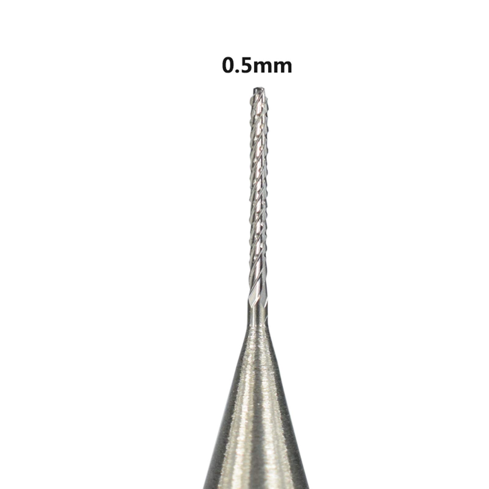 JINchao frez frezarka trzpieniowa 3,175 mm zestaw frezów z węglika spiekanego zestaw bitów do grawerowania, narzędzia do obróbki drewna (długość krawędzi cięcia: 5 szt. (50 szt.) 0,5 mm)