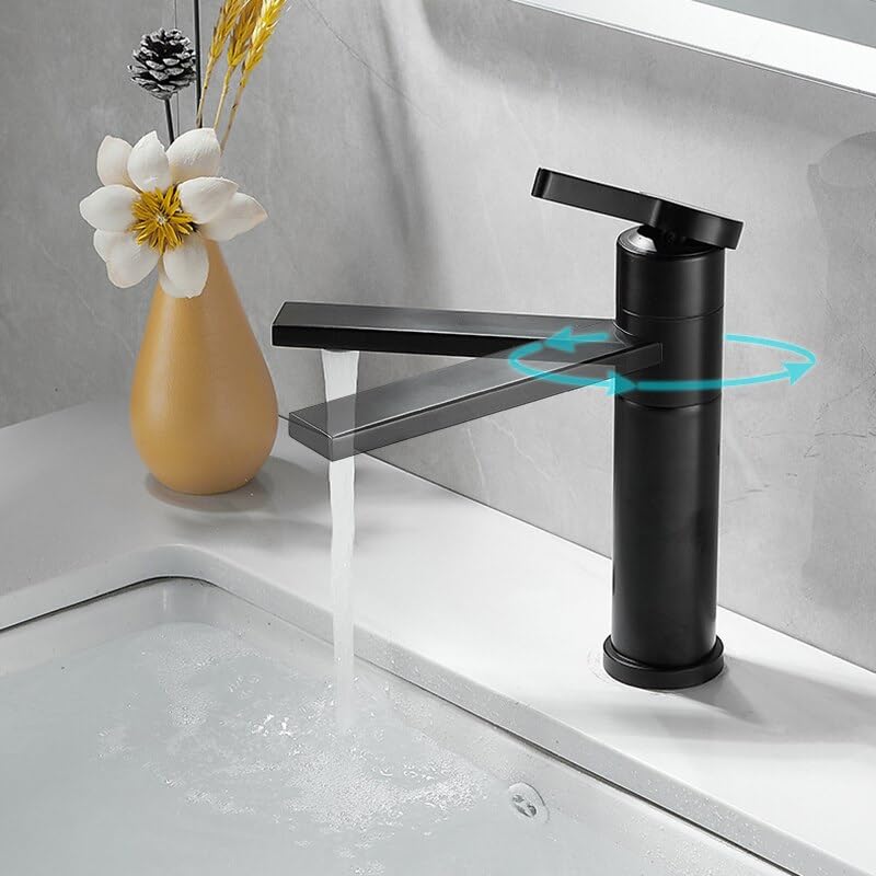 Mélangeur de lavabo à bec rotatif contre les éclaboussures et le calcaire - 3