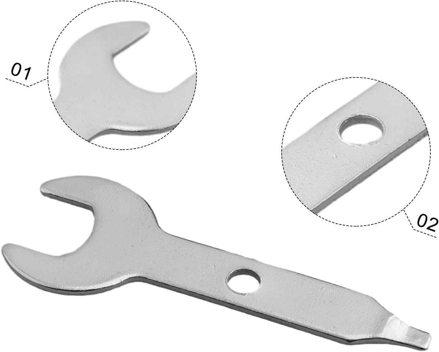 Threaded Chuck Nut Set for Rotary Tools 8x0 75mm Thread, Made of Strong Metal, Wrench
