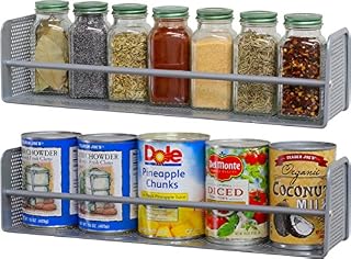2 Pack - SimpleHouseware Wall Mounted Spice Rack, Silver