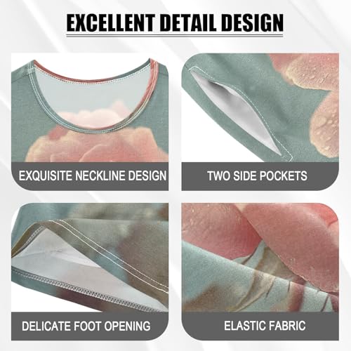 senya Short Sleeve Pajamas Sets Summer Cotton Sleepwear A Pink Flower4