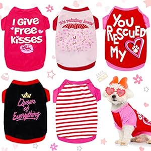 Weewooday 5 Pieces Dog Shirt Bulk D...