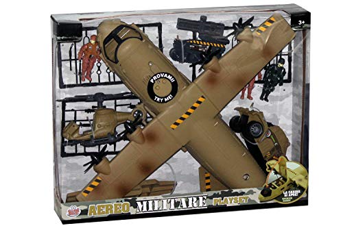 Grandi Giochi- Aereo Militare Playset, Multicolore, GG-50254