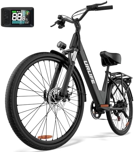URLIFE 26" Electric Bikes for Adults, Mountain Bike with LCD Disp...