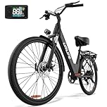 URLIFE 26" Electric Bike for Adults, Electric Mountain Bike with LCD Display, 36V 13AH Removable Battery 250W Brushless Motor, 7-Speed Derailleur 80KM Max Range Ebike Commute MTB