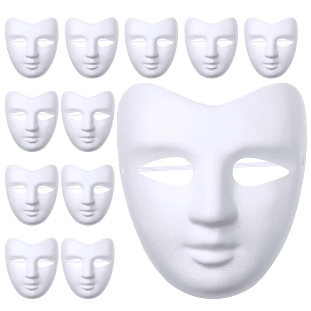 Masque à Peindre Soi-même 20 Pcs en Papier Blanc, Masque Artisanal