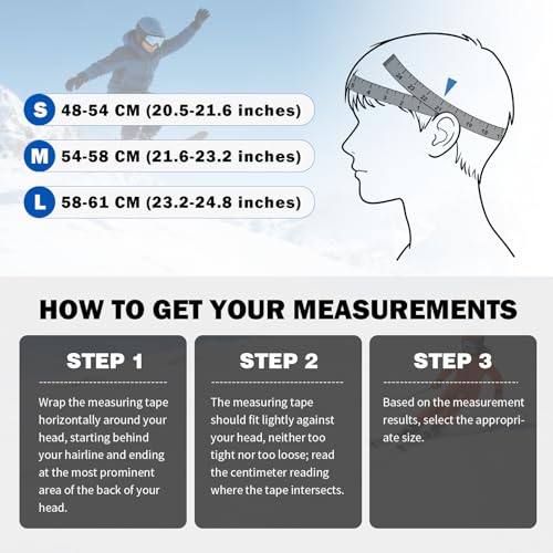 Ski Helmet Snowboard Helmet for Adults Men Women, Adjustable Snow Helmet X13 with Goggles for Snow Sports - Image 6