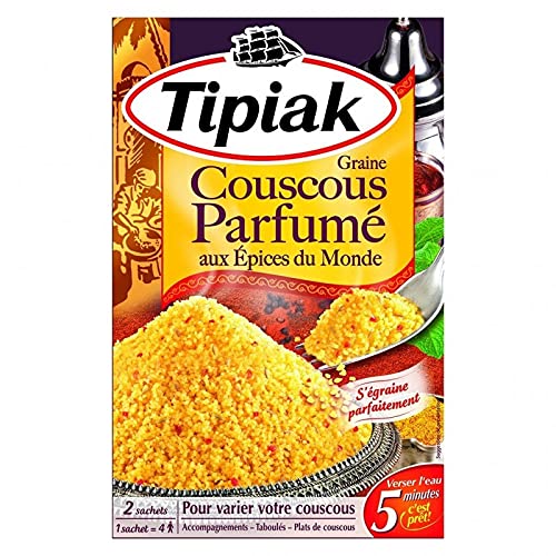Tipiak - Semilla de cuscús perfumada con especias del mundo por 2 bolsas de 510 g