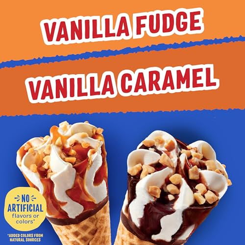 image for Drumstick Lil' Drums Vanilla Fudge Swirl and Vanilla Swirl Sundae Cone