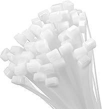 XINGO 100 Pieces White Wide Cable Ties, Extra Long 450mm x 9mm Cde Cable Nylon UV Resistant, 115 KGS Heavy Duty Cable Ties Zip Ties