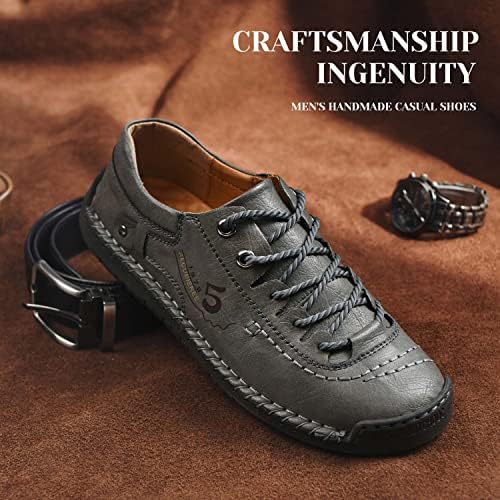alcubieree Mens Leather Slip on Shoes,Casual Comfortable 
