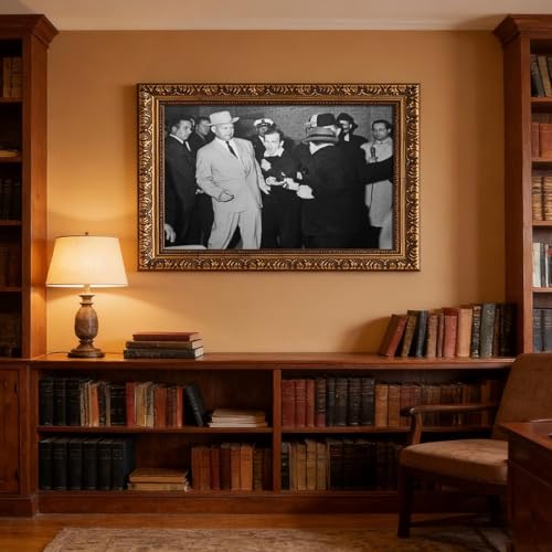 Impression sur toile Jack Ruby et Lee Harvey Oswald à Dallas cadre à suspendre 61x91 cm