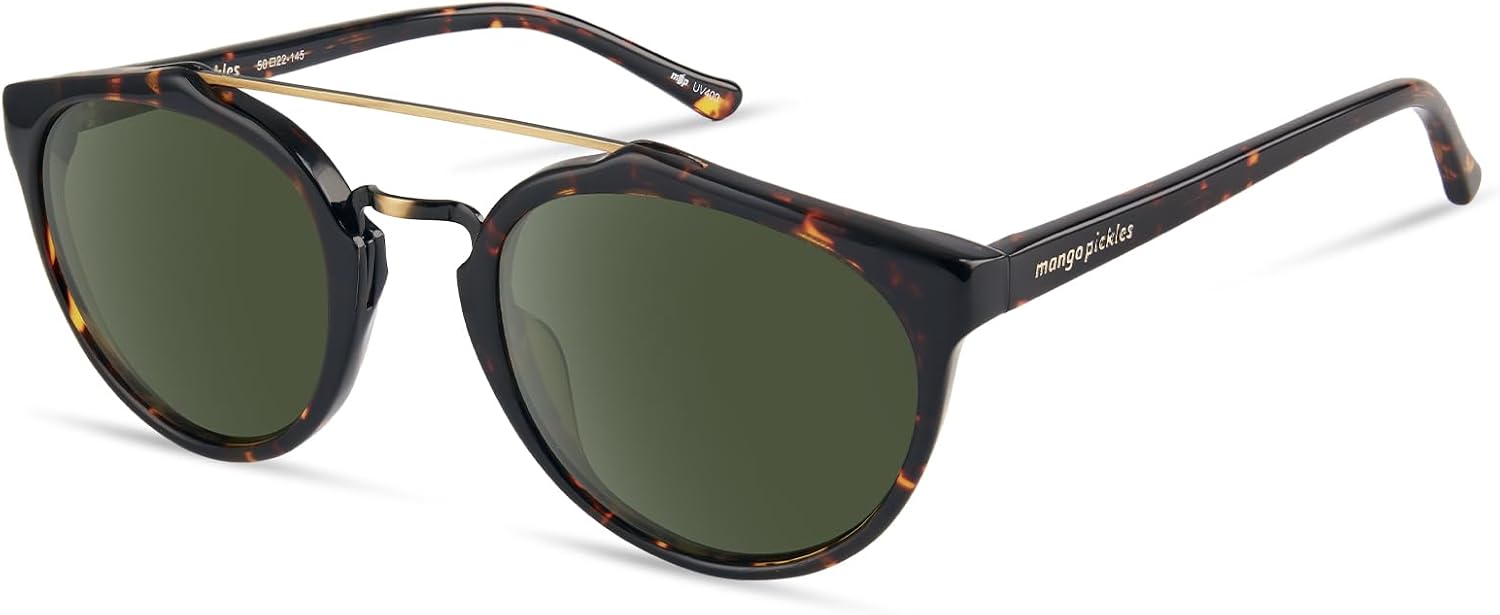 Acetate Aviator Mens Sunglasses Polarized Womens 400UV Protection, Retro Style Vintage Sun Glass