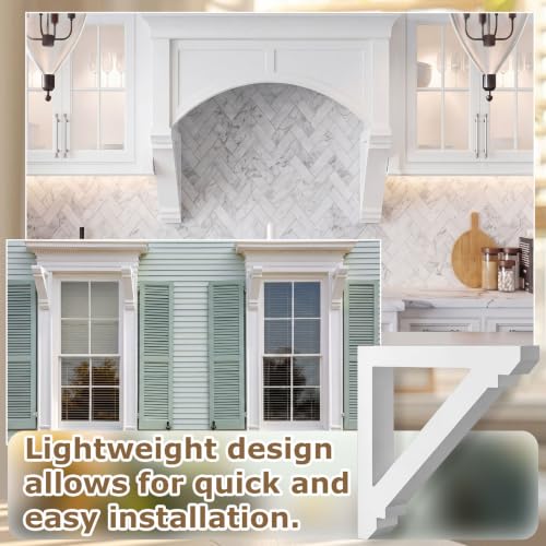 Image of Briwooody 2 Pcs Unfinished Paintable Corbels, 2 W x 11 7 /8 D x 11 7 /8 in H