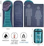 Flannel Sleeping Bag Lightweight, Portable, Waterproof 3-4 Seasons Warm Cold Weather Sleeping Bag for Adults & Kids - Indoor & Outdoor: Camping, Backpacking, Hiking