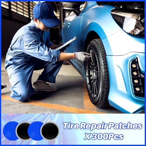Image of Tallew 100 Pcs Heavy Duty Tire Patches Radial Patch Round Fast Repair Cold Tyre Puncture Repair Kit for Car Truck Motorcycle Automobile Bike Inner Tire (58 mm)
