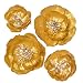 Ling's moment Paper Flowers Decorations, 4 X Gold Handcrafte Large Crepe Paper Peony for Wall Baby Nursery Wedding Bridal Shower Gold Party Backdrop Centerpiece