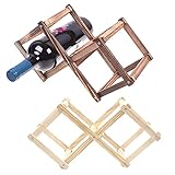 ★Estante para Vino Plegable: Este estante para botellas de vino tiene un diseño plegable para que pueda doblarlo y guardarlo en el gabinete cuando no lo necesite. Es adecuado para botellas de vino normales de hasta 750 ml y tiene capacidad para 3 botellas de vino.