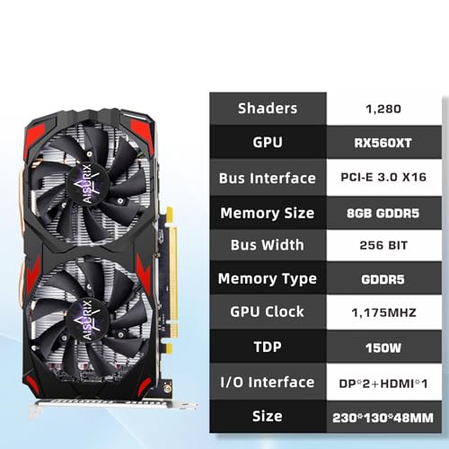 RX 560 XT 8GB GDDR5 Graphics Card,1792SP,128Bits, PC Gaming Video Card, Computer GPU, PCI Express x16 3.0 with Freeze Fan Stop for Desktop Computer Tarjeta Gráfica - Image 4