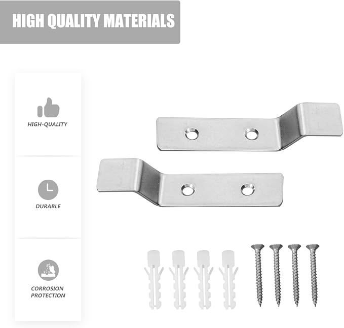 Soporte para orinal DOITOOL, 6 unidades, de acero inoxidable y plástico, montaje en pared, color plata miniatura 2