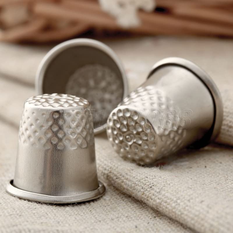 10PC Sewing Machine Grip Silver Thimbles Metal Finger Shield Protector Craft DIY Tailor's Handworking Tool Accessory Mother Gift - (Color: 10PC Thimble)