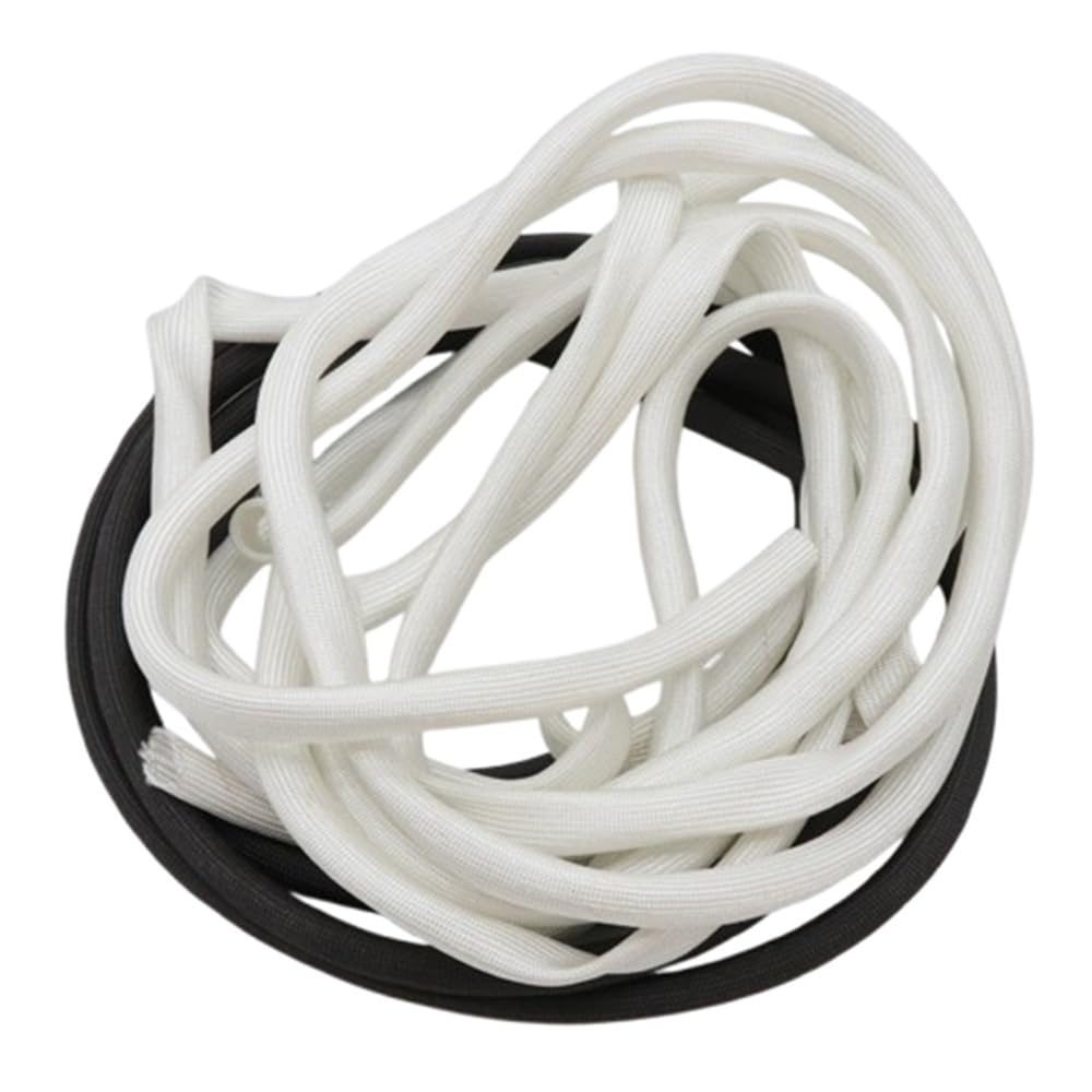 Funda protectora térmica de fibra de vidrio, HTG Cable Sleeve Braided Glass Fiber High Temperature Pipe 1-25mm x 1-40m White Black 1pc(White,25MMx10METERS)