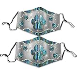 Generic 1PCS 3D Bling Dog Paw Face Mask with Adjustable Ear-loops Nose Clip, Metallic, Large