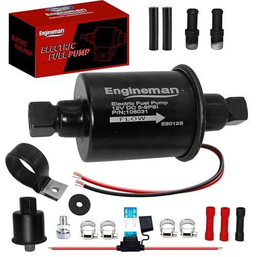 Engineman Universal Electric Fuel Pump 12v 5-9 Psi Inline External 516 Inch C...