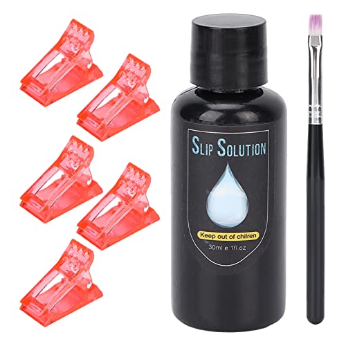 Kit de gel para extensión de uñas, puntas de uñas, clip, pincel para uñas, construcción de uñas, arte de uñas DIY para artistas de uñas, 30 ml (Roja)