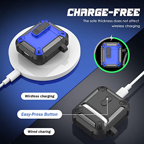 Image of RFUNGUANGO for AirPods 2 Case Carbon Fiber Series, Blue