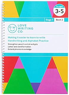 Love Writing Co Handwriting Practice Book 2 for 3-5 yrs -Word & Alphabet Formation | For Early Years Education | Tracing & Colouring Exercises, Teaches Phonics, includes Reward Stickers