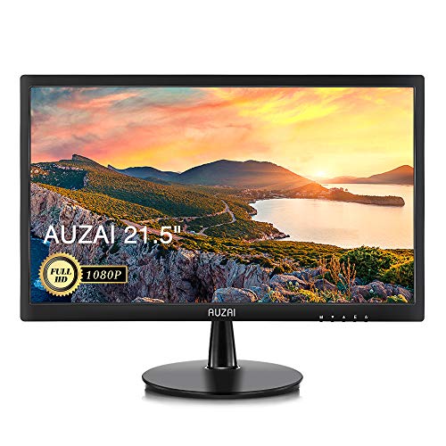 Computer Monitor - AUZAI 1080p FHD LED Computer Monitor, 75Hz Refresh Rate, HDMI & VGA Port, Black (21.5 inch Black)