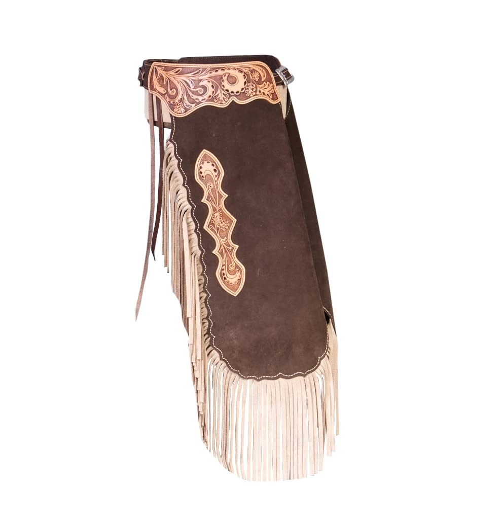 Custom Handmade Western Chinks Pelle Scamosciata Floreale Lavorato Chaps per Bambini Adulto Uomini Donne Unisex ME-LCH-008