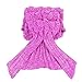 JR.WHITE Mermaid Tail Blanket Kids and Adults, Hand Crochet Snuggle Mermaid, All Seasons Seatail Sleeping Bag Blanket (Adult-Scale-Pink)