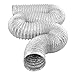 Imperial FX0568 Flexible Clothes Dryer Duct Vent Hose with 2 Tension Clamps, 4-in x 8-ft, Silver