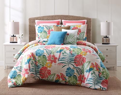 Oceanfront Resort Coco Paradise Multi Cotton 3-Piece Full/Queen Comforter Set, Floral Themed, for Men and Women, Oeko-TEX Certified Confidence